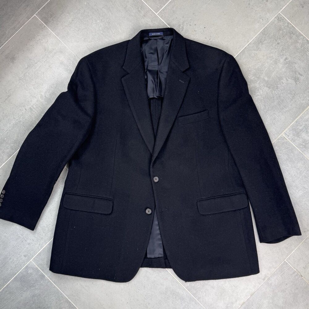 Ralph Lauren Loro Piana Camel Hair Blazer Black 46L Sport Coat